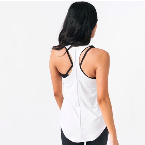 NWT ZYIA Active White Effortless Tank-Long size S - Picture 5 of 7